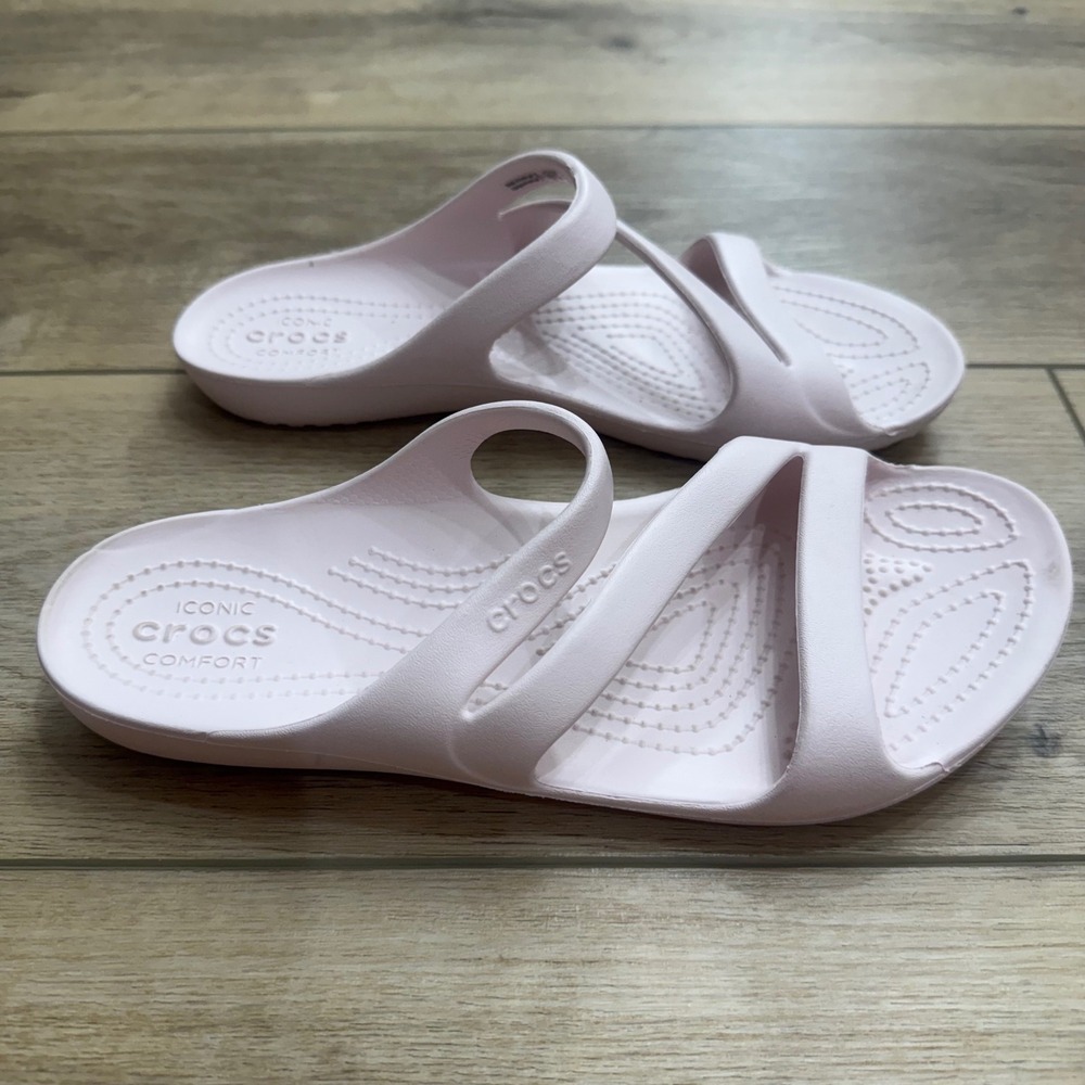 Crocs Swiftwater Sandals Womens 7 Pink Strappy Slide Water Friendly Shoes